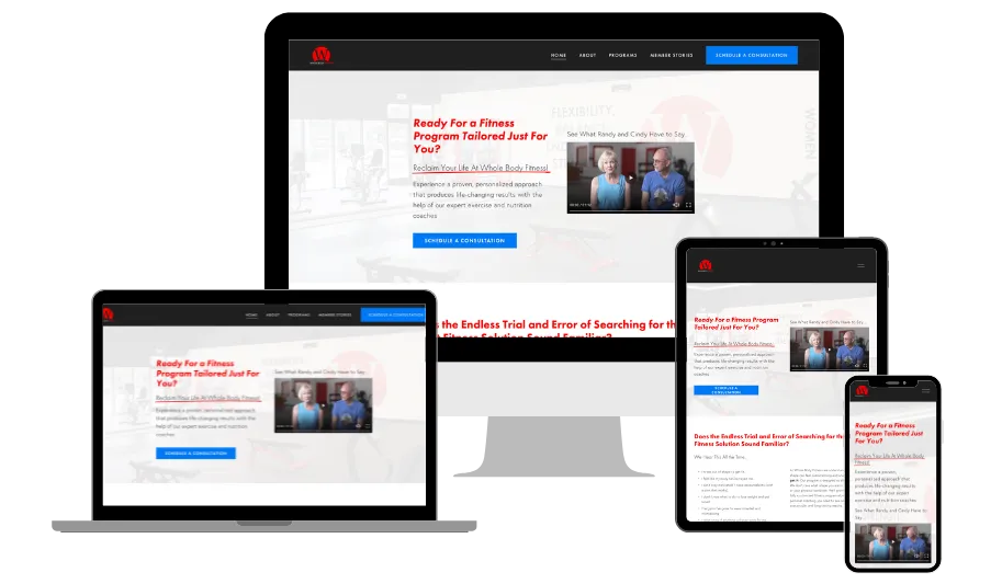Whole Body Fitness website mockup